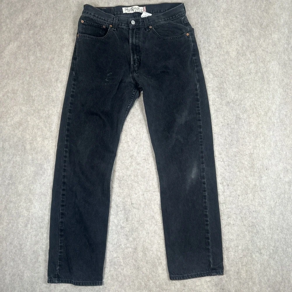 Levi's 505 Regular Fit Mens Jeans Black Size 34x32 Denim Y2K‎ VTG